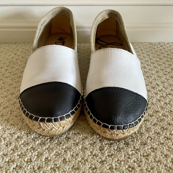 Sam Edelman Krissy Espadrilles — White & Black Leather, Women’s Size 6 - Picture 3 of 5